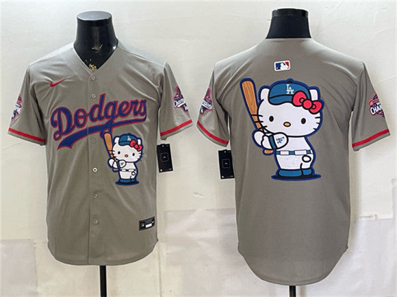 Team Big Logo Los Angeles Dodgers gray jersey