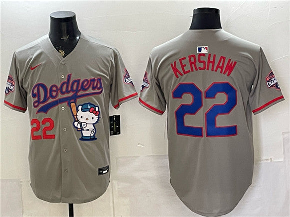 Clayton Kershaw Los Angeles Dodgers gray jersey