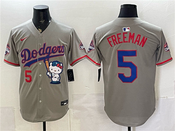 Freddie Freeman Los Angeles Dodgers gray jersey