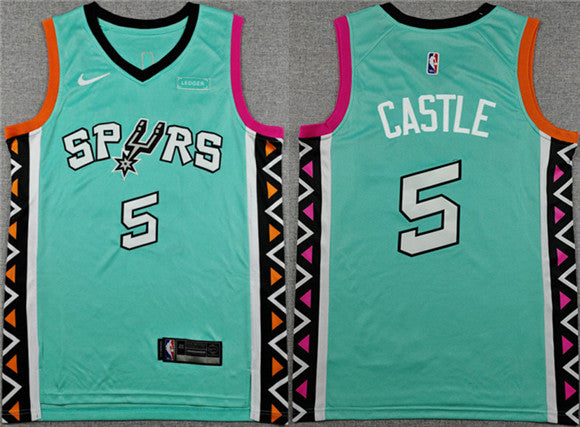 Stephon Castle San Antonio Spurs teal City Edition jersey