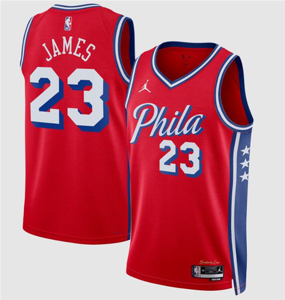 LeBron James Philadelphia 76ers red jersey