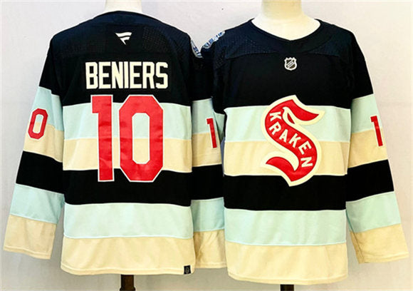 Matty Beniers Deep Sea Seattle Kraken blue Winter Classic jersey