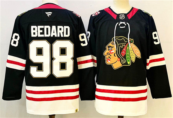 Connor Bedard Chicago Blackhawks black jersey