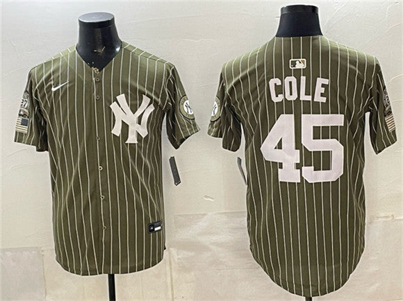 Gerrit Cole New York Yankees olive Salute To Service jersey