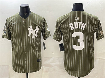 Babe Ruth New York Yankees olive Salute To Service jersey