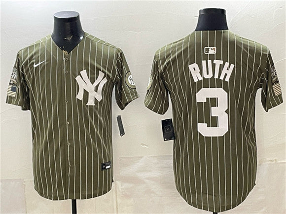 Babe Ruth New York Yankees olive Salute To Service jersey