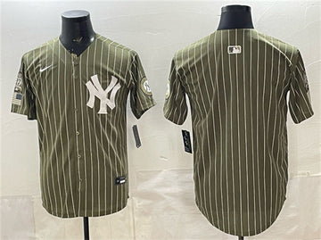 Custom New York Yankees olive Salute To Service jersey