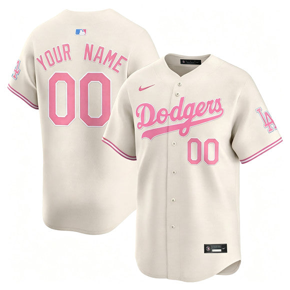 Custom Los Angeles Dodgers cream Limited jersey