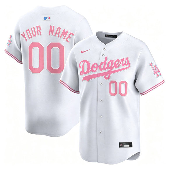 Custom Los Angeles Dodgers white Limited jersey