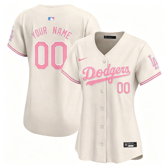 Custom Los Angeles Dodgers cream jersey