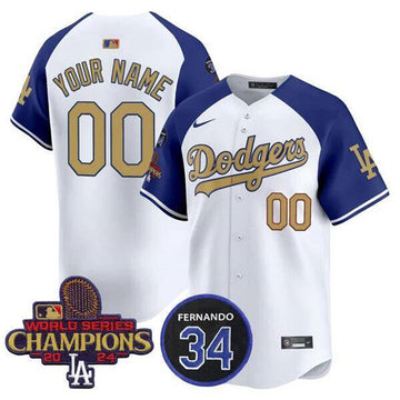 Custom Los Angeles Dodgers white Vapor jersey