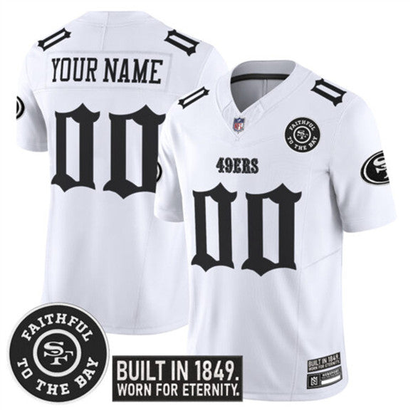 Custom San Francisco 49ers white Vapor jersey