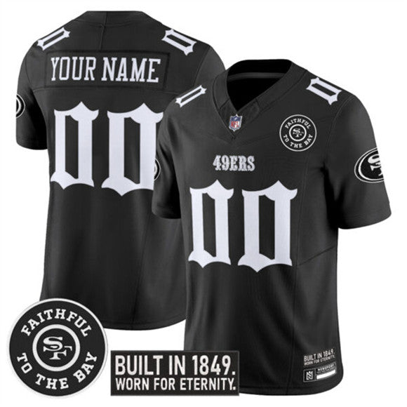 Custom San Francisco 49ers black Vapor jersey
