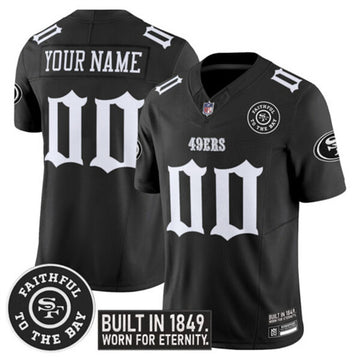 Custom San Francisco 49ers black Vapor jersey