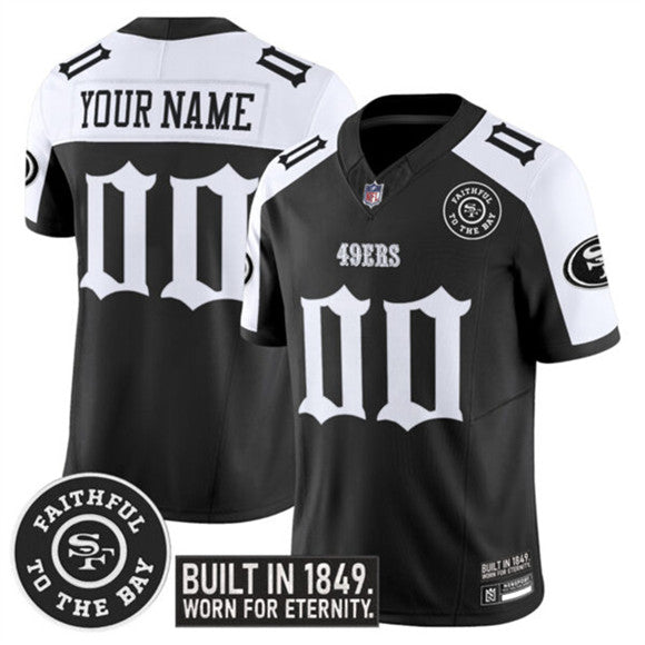 Custom San Francisco 49ers black Vapor jersey