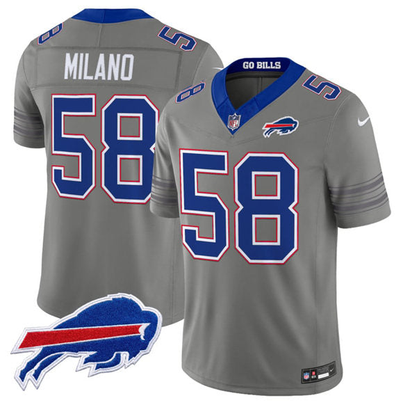 Matt Milano Buffalo Bills gray Vapor jersey