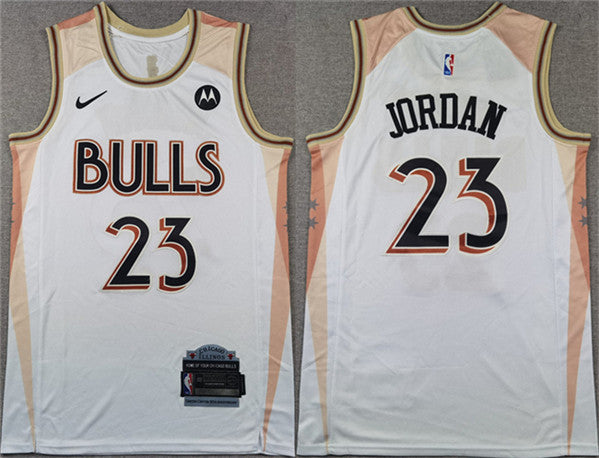 Michael Jordan Chicago Bulls white City Edition jersey
