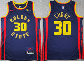 Stephen Curry Golden State Warriors navy City Edition jersey