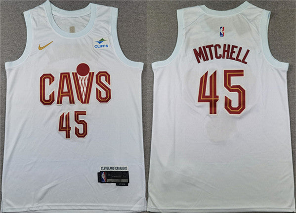 Donovan Mitchell Cleveland Cavaliers white jersey