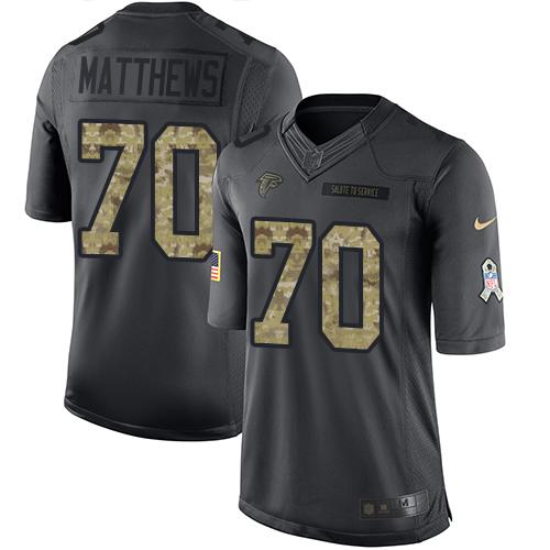Jake Matthews Atlanta Falcons black Salute To Service jersey