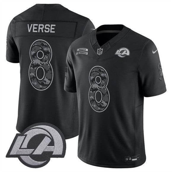 Jared Verse Los Angeles Rams black Salute To Service jersey