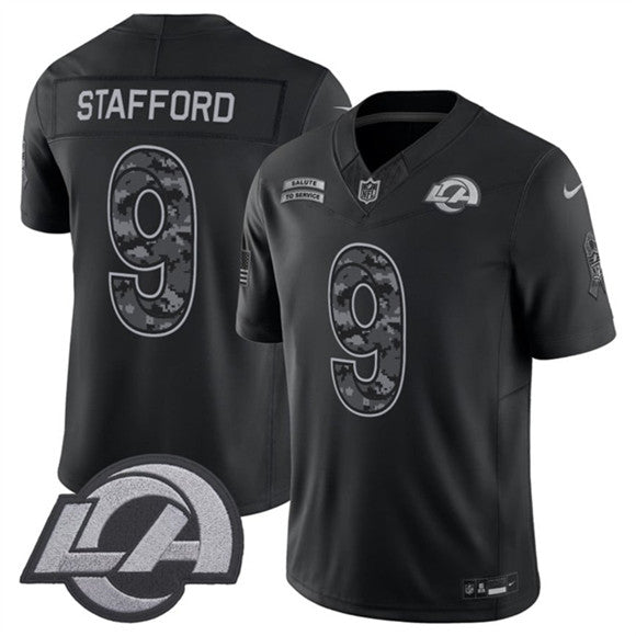 Matthew Stafford Los Angeles Rams black Salute To Service jersey
