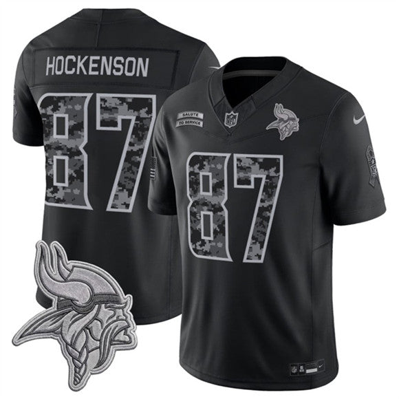 T.J. Hockenson Minnesota Vikings black Salute To Service jersey