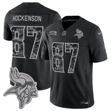 T.J. Hockenson Minnesota Vikings black Salute To Service jersey