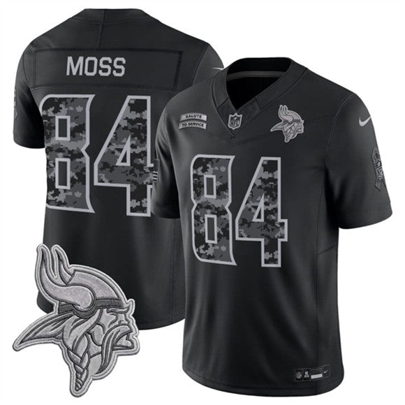 Randy Moss Minnesota Vikings black Salute To Service jersey