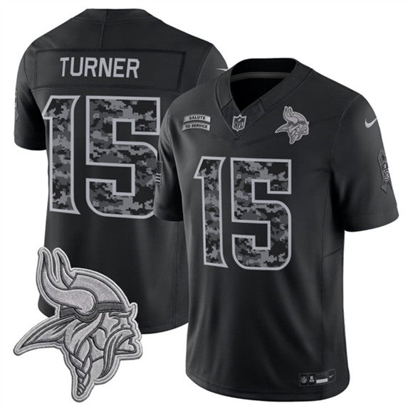 Dallas Turner Minnesota Vikings black Salute To Service jersey