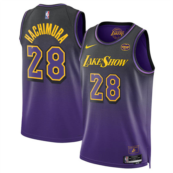 Rui Hachimura Los Angeles Lakers purple City Edition jersey