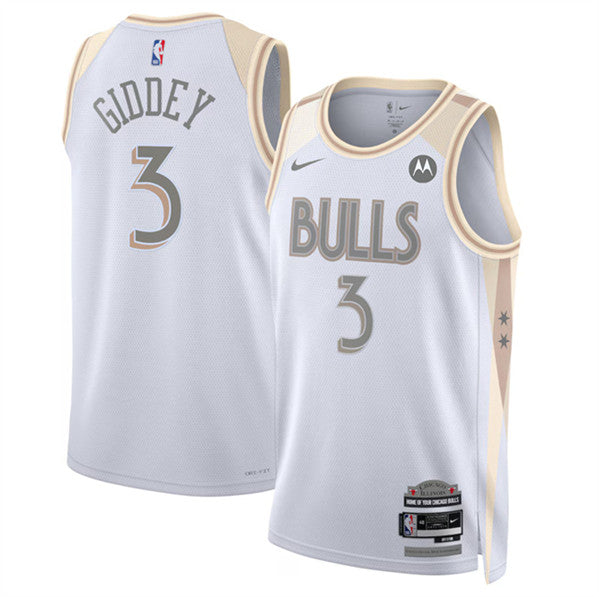 Josh Giddey Chicago Bulls white City Edition jersey