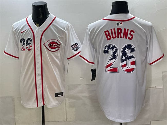 Custom Cincinnati Reds white Home jersey