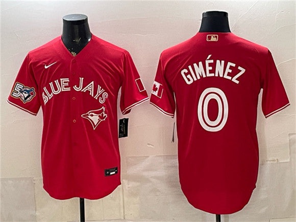 Andrés Giménez Toronto Blue Jays red jersey