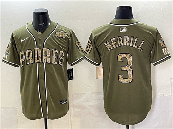 Jackson Merrill San Diego Padres olive jersey