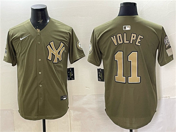 Anthony Volpe New York Yankees olive jersey