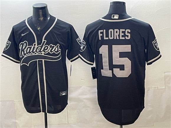 Tom Flores Las Vegas Raiders black jersey