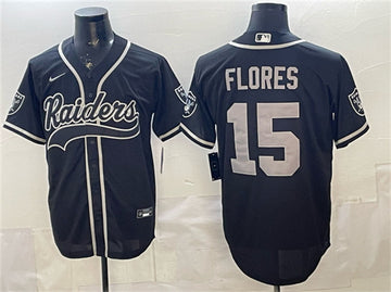 Tom Flores Las Vegas Raiders black jersey
