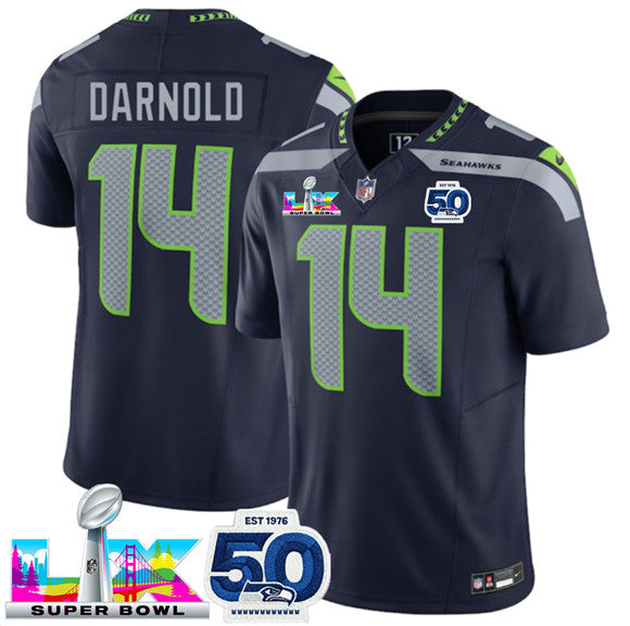 Sam Darnold Seattle Seahawks navy Vapor jersey