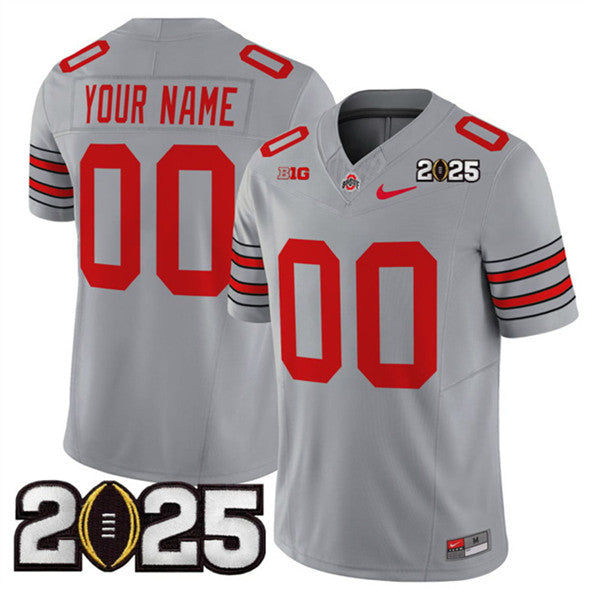 Custom Ohio State Buckeyes gray Vapor jersey
