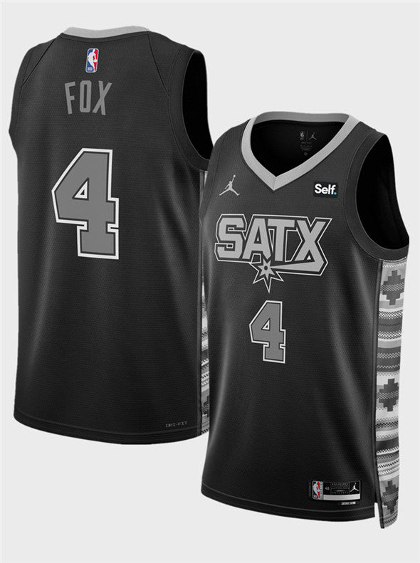 De'Aaron Fox San Antonio Spurs black jersey