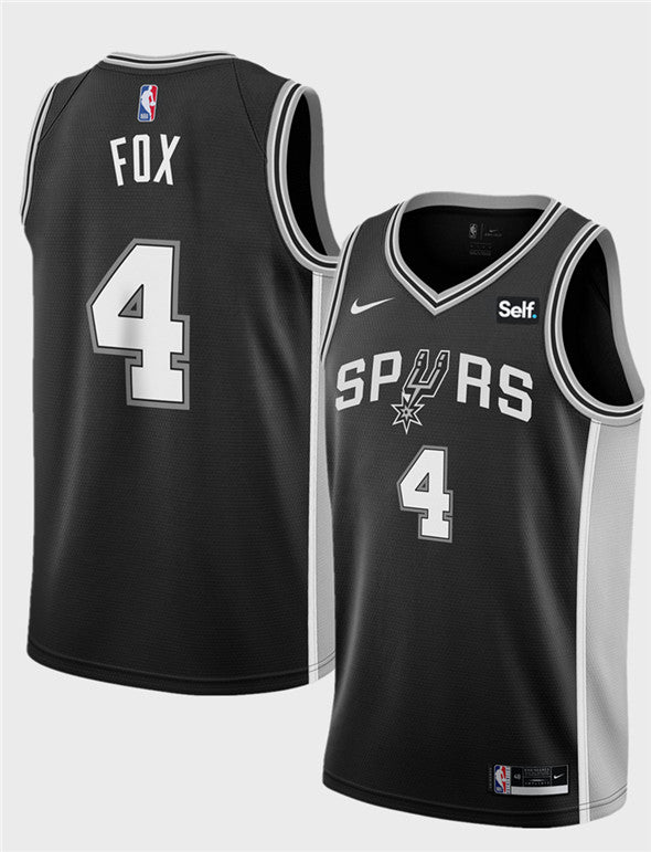 De'Aaron Fox San Antonio Spurs black jersey