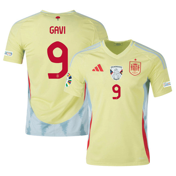 Gavi Spain National Team yellow Away jersey