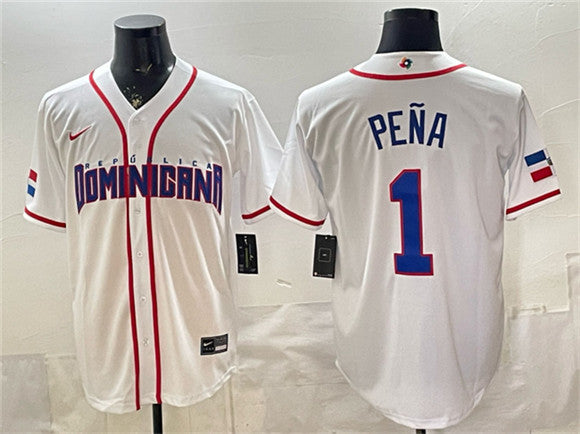 Jeremy Peña Dominican Republic Baseball white Classic jersey