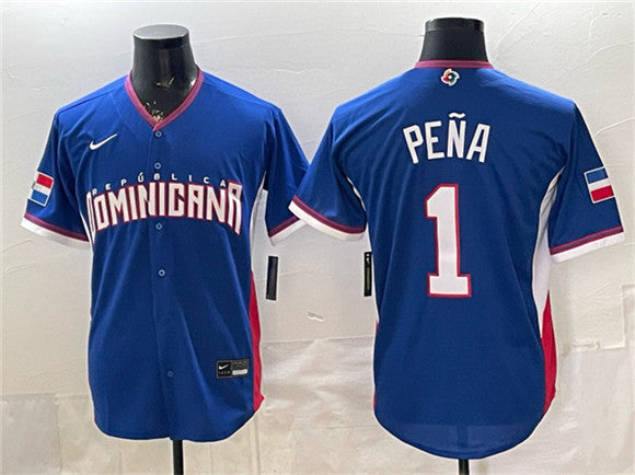 Jeremy Peña Dominican Republic Baseball royal Classic jersey