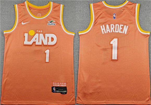 James Harden Cleveland Cavaliers orange City Edition jersey