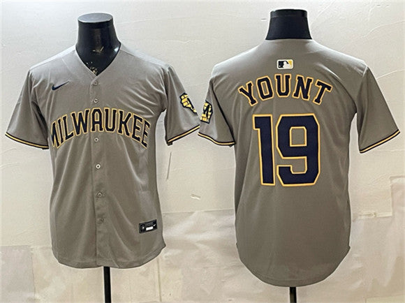 Robin Yount Milwaukee Brewers grey Limited jersey