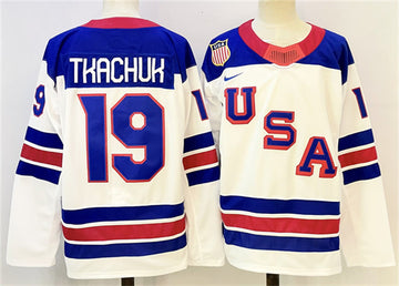 Matthew Tkachuk Team USA Hockey white jersey
