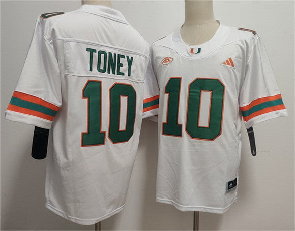 Malachi Toney Miami Hurricanes white jersey
