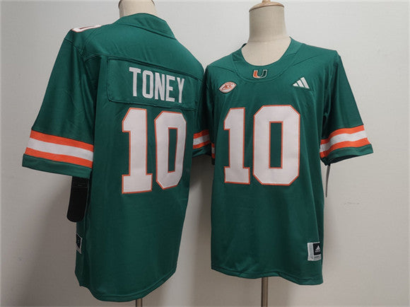 Malachi Toney Miami Hurricanes aqua jersey